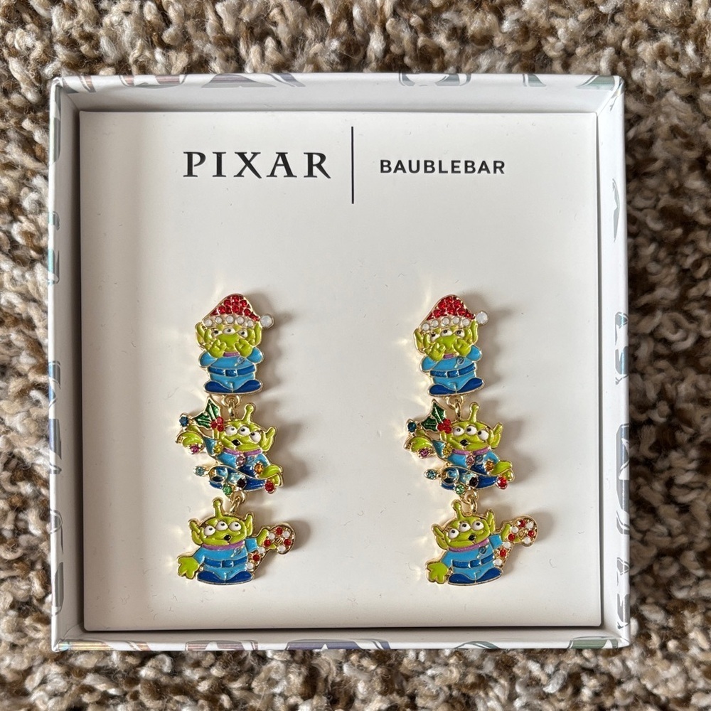 Disney Pixar x Baublebar | Toy Story Little Green Men Dangle Christmas Earrings